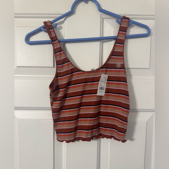 PacSun Tops - Striped Brown and Pink Top